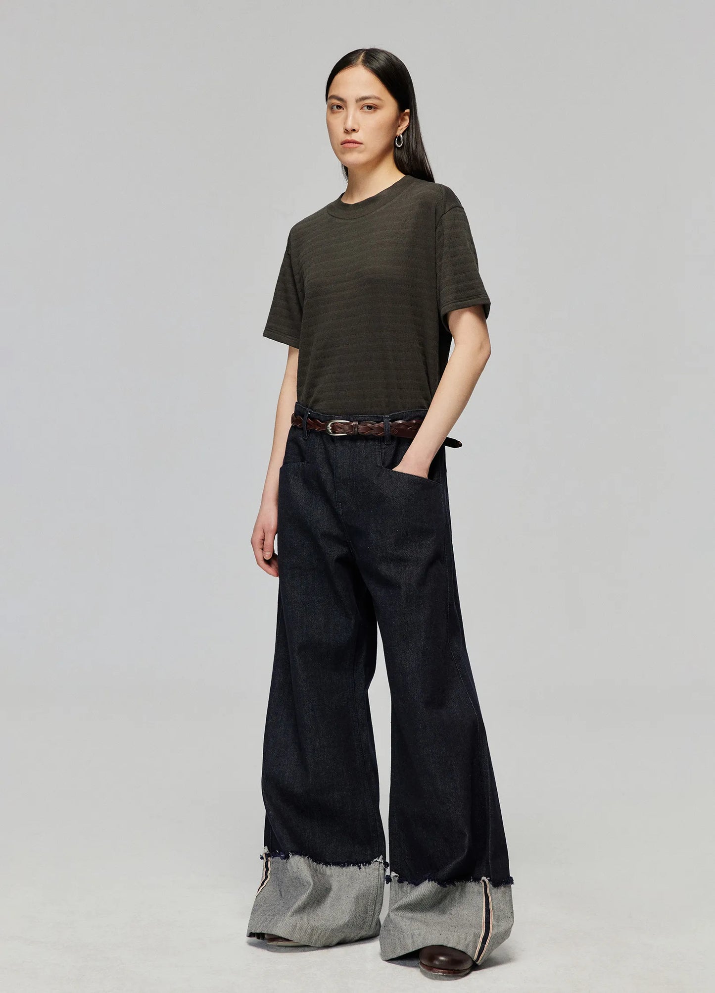 Raw Edge Cuff Denim