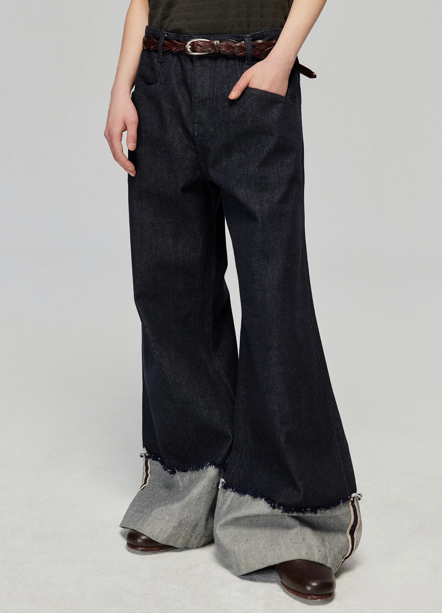 Raw Edge Cuff Denim