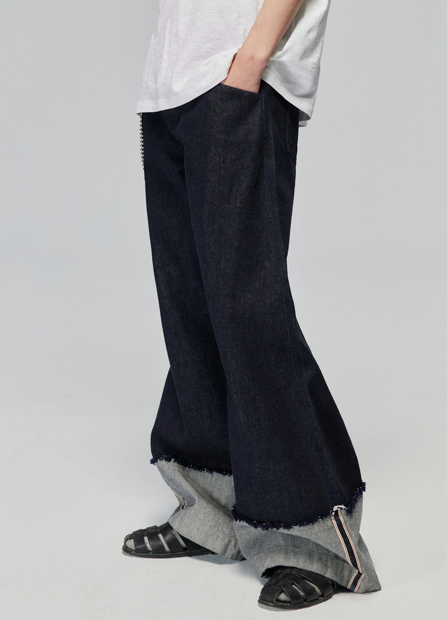 Raw Edge Cuff Denim