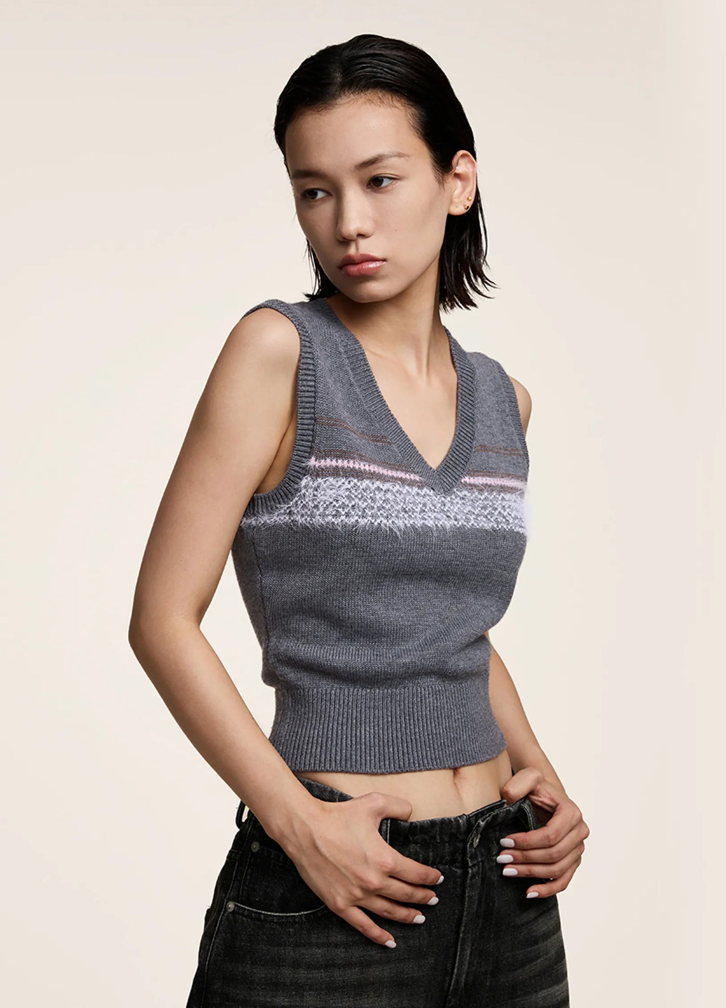 Ribbed Cut Vest