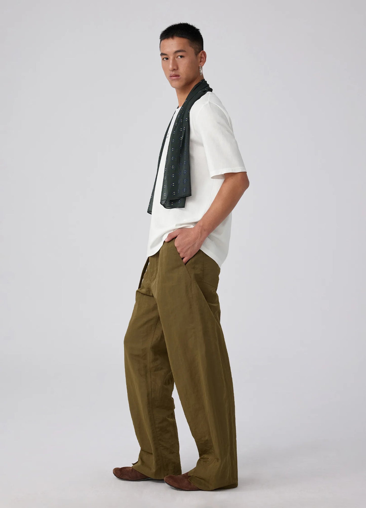 Rough Cotton Twist Trousers