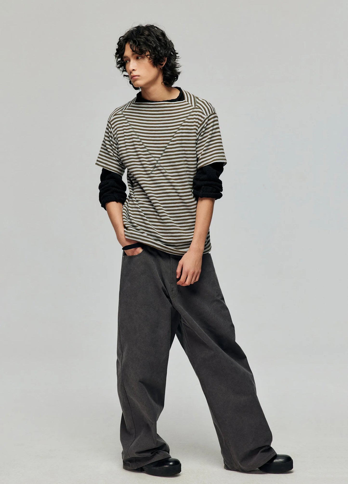 Striped Wide Neck Tee