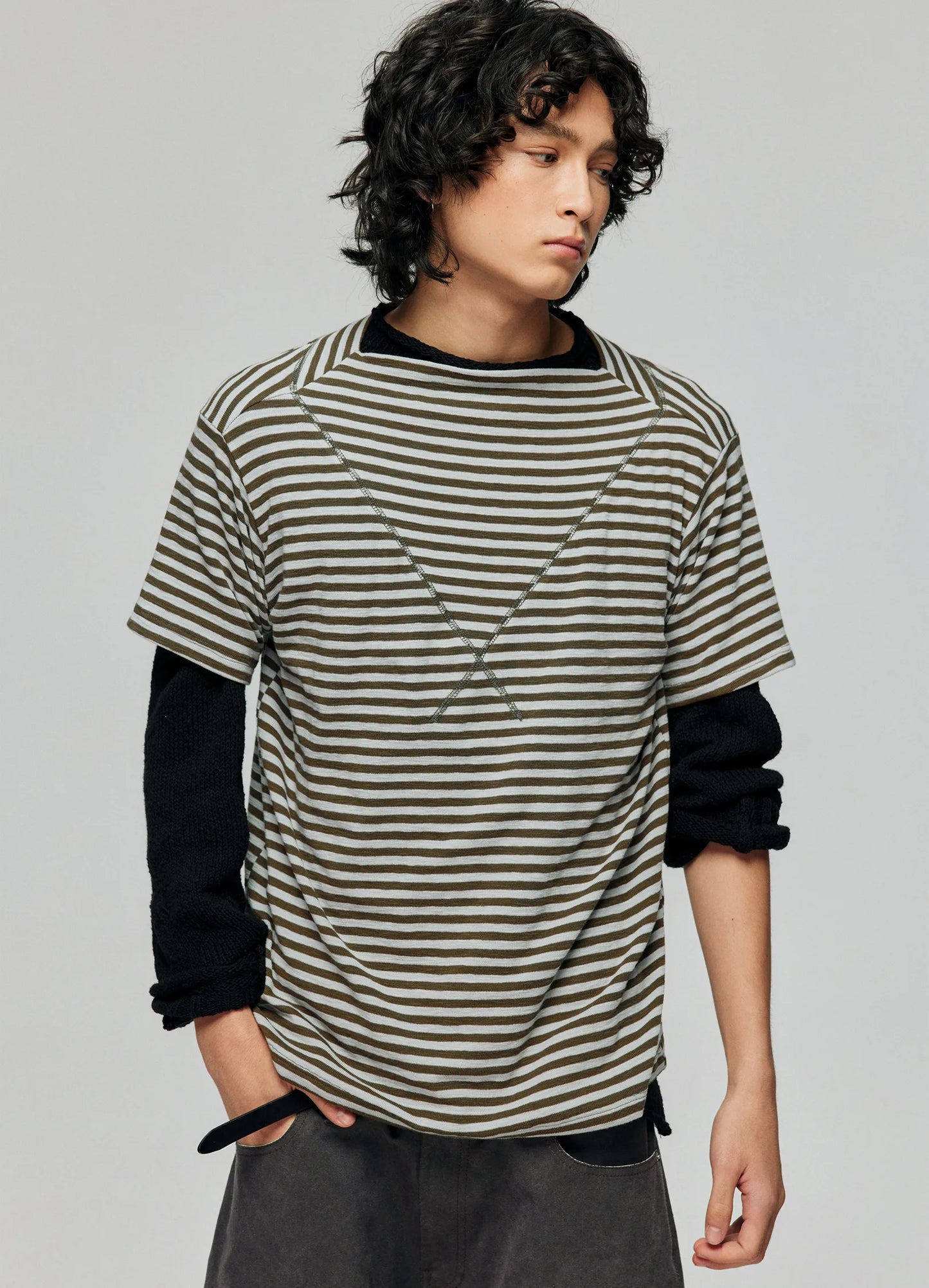 Striped Wide Neck Tee