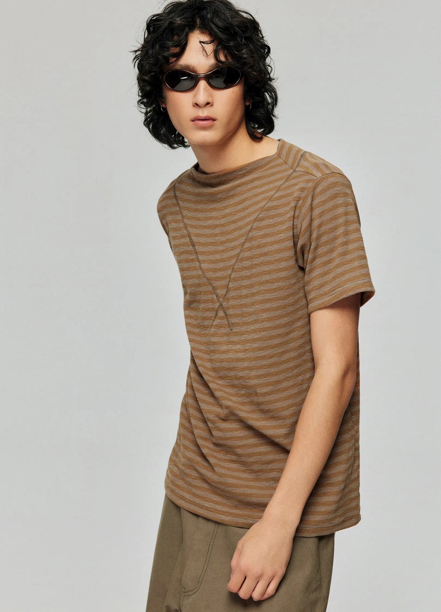 Striped Wide Neck Tee