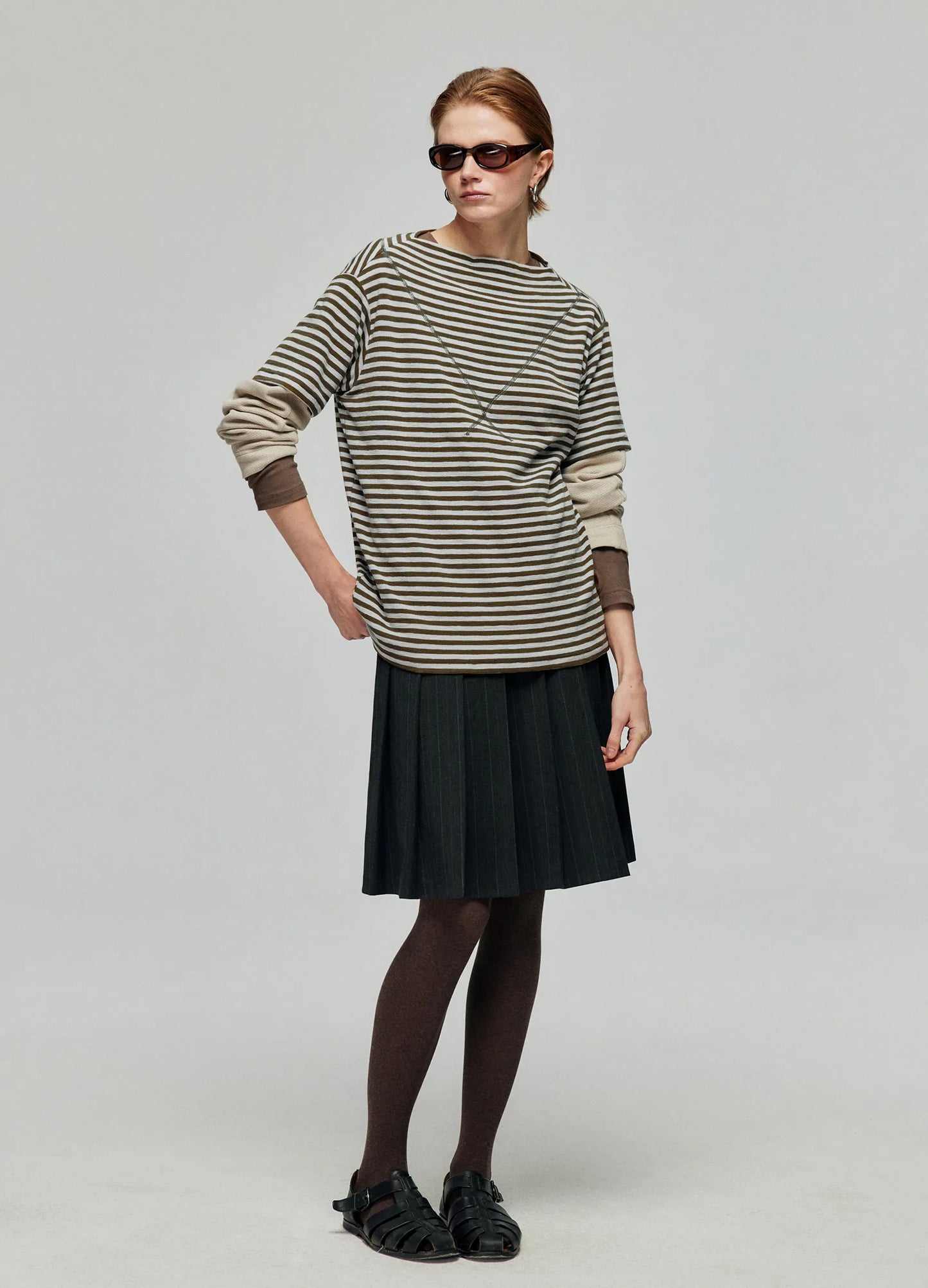 Striped Wide Neck Tee