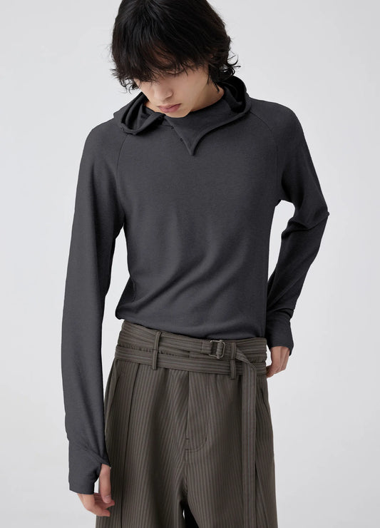 Slit Collar Hoodie