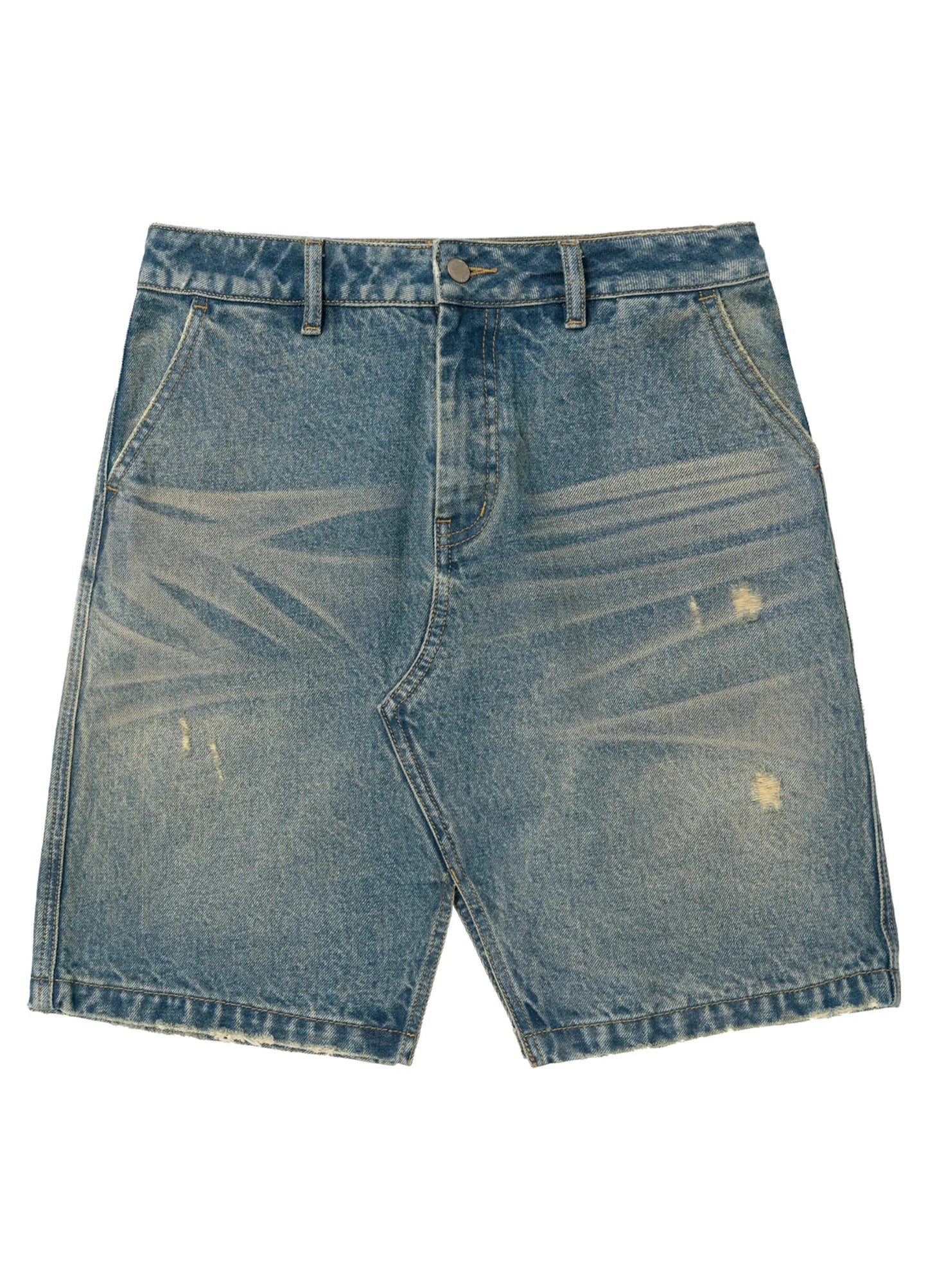 Slit Cut Denim Miniskirt