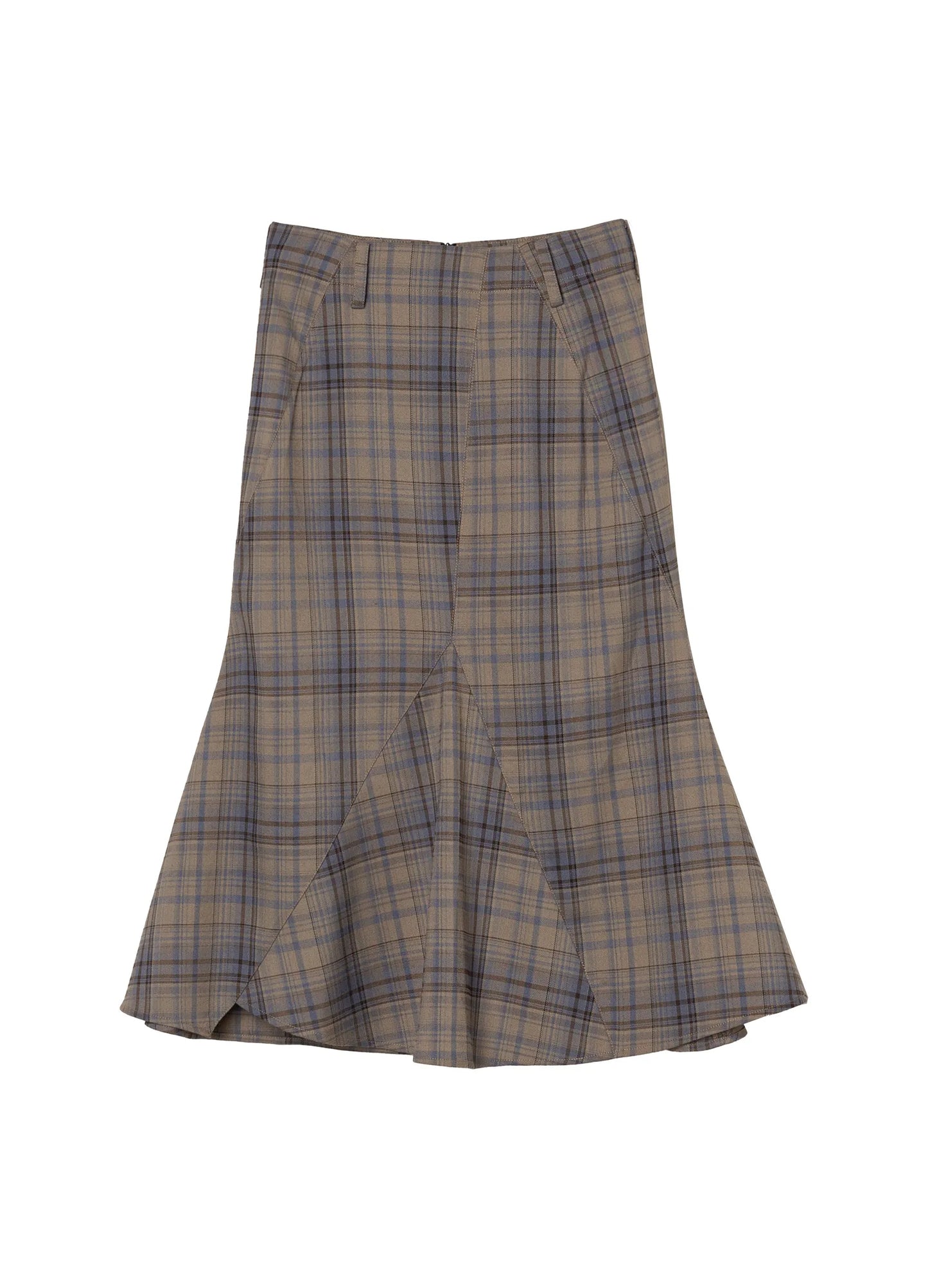 Split Plaid Skirt