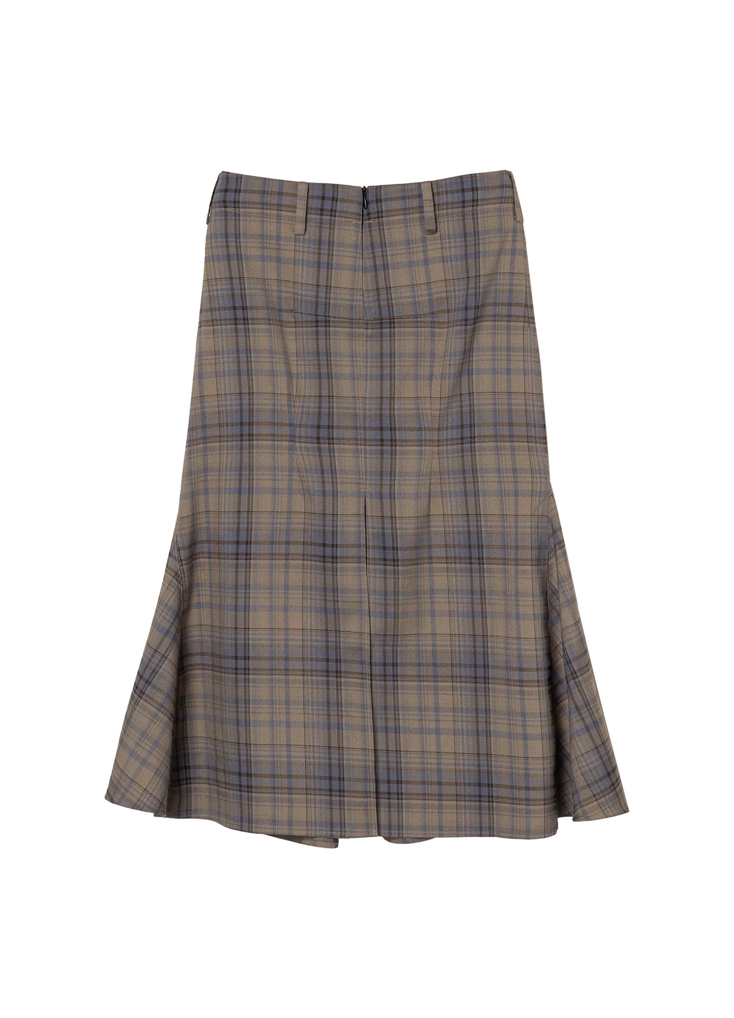 Split Plaid Skirt
