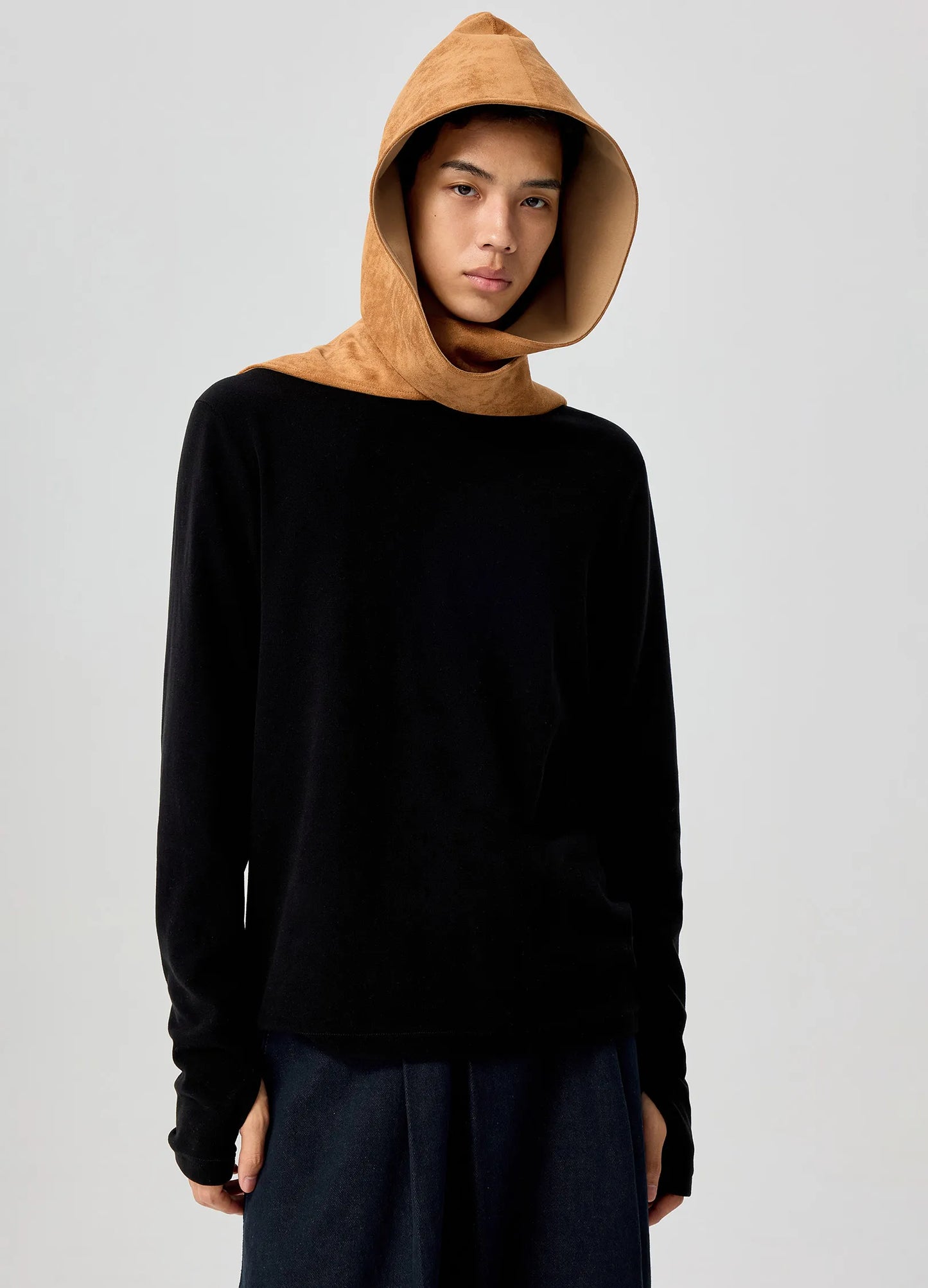 Suede Hooded Scarf
