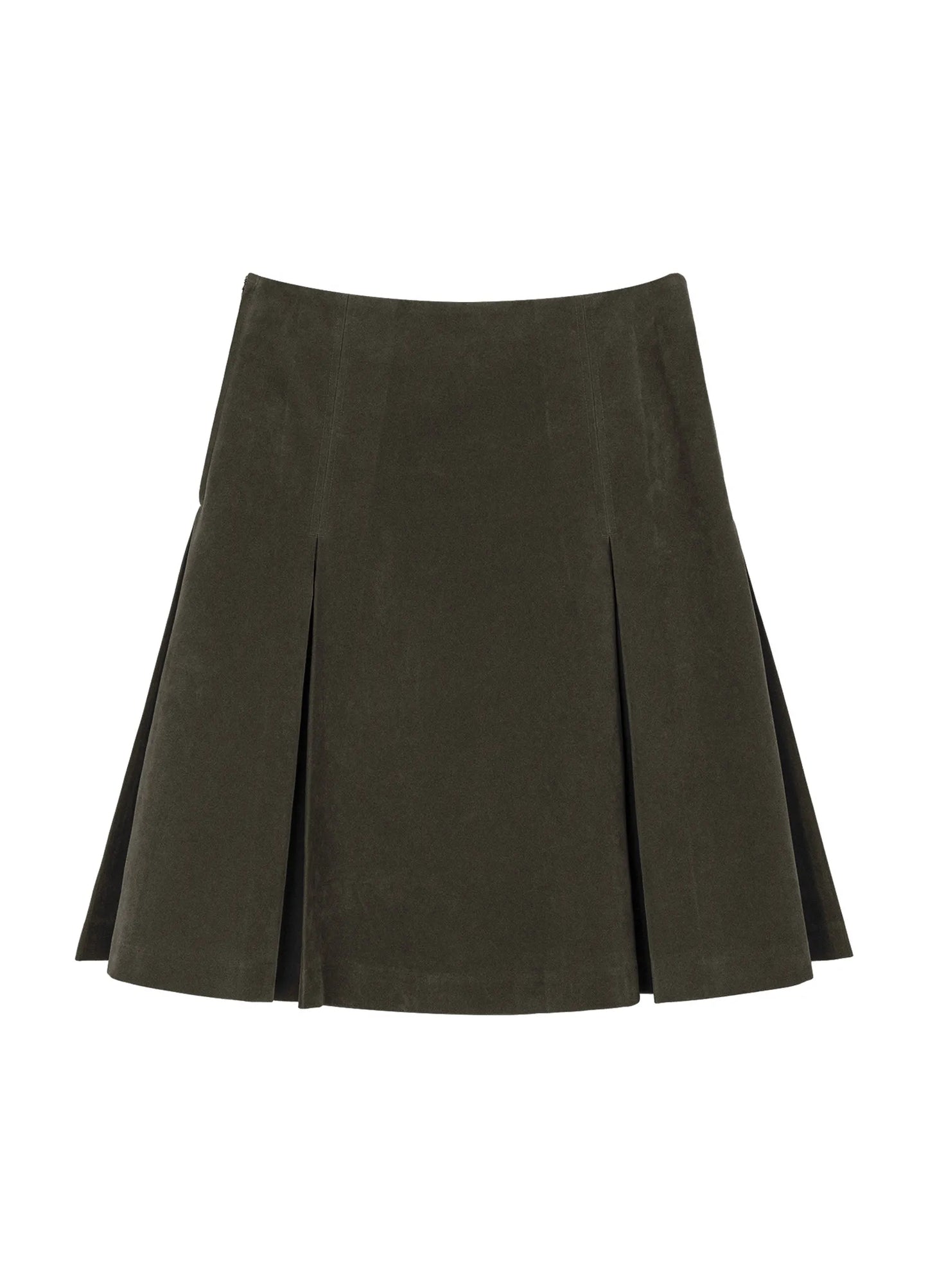 Suede Pleated Skirt