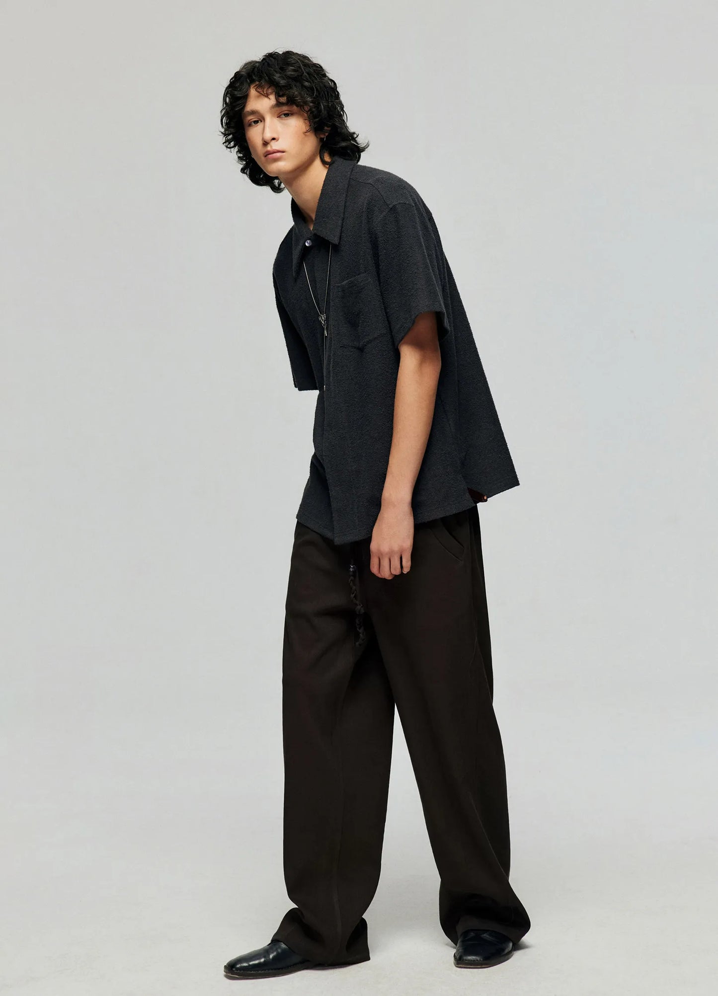 Terrycloth Knit Short Sleeve Shirt