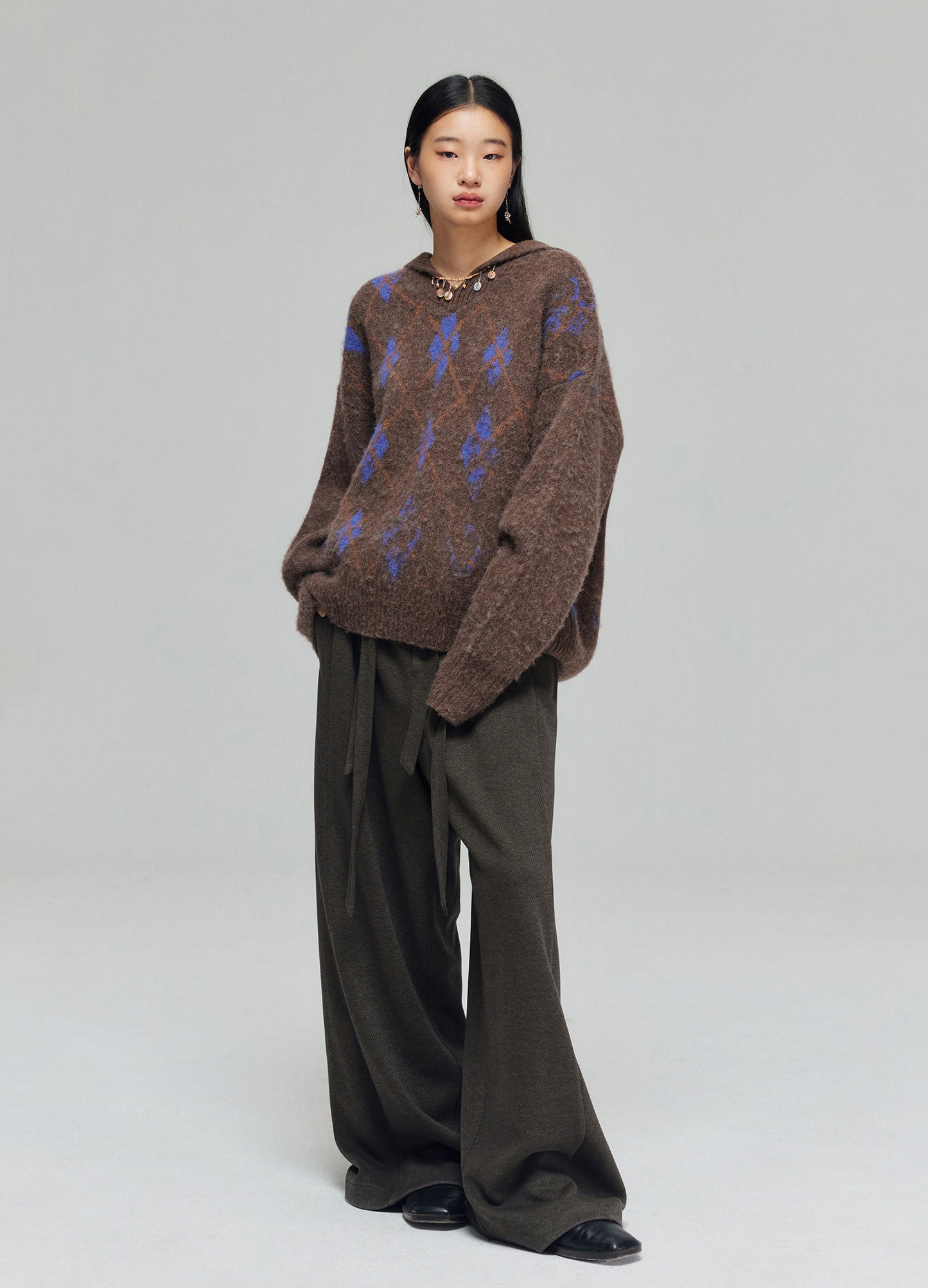 Tartan Wool Hooded Sweatshirt