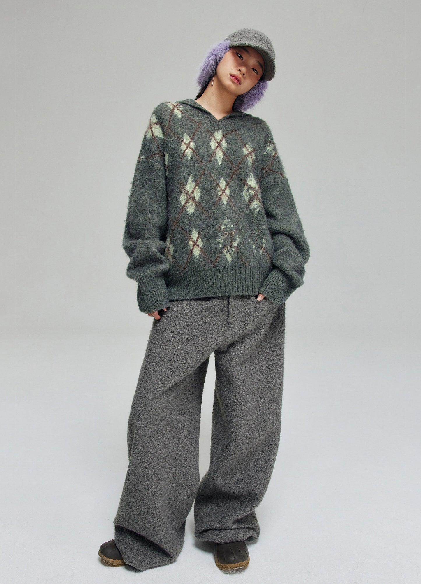 Tartan Wool Hooded Sweatshirt