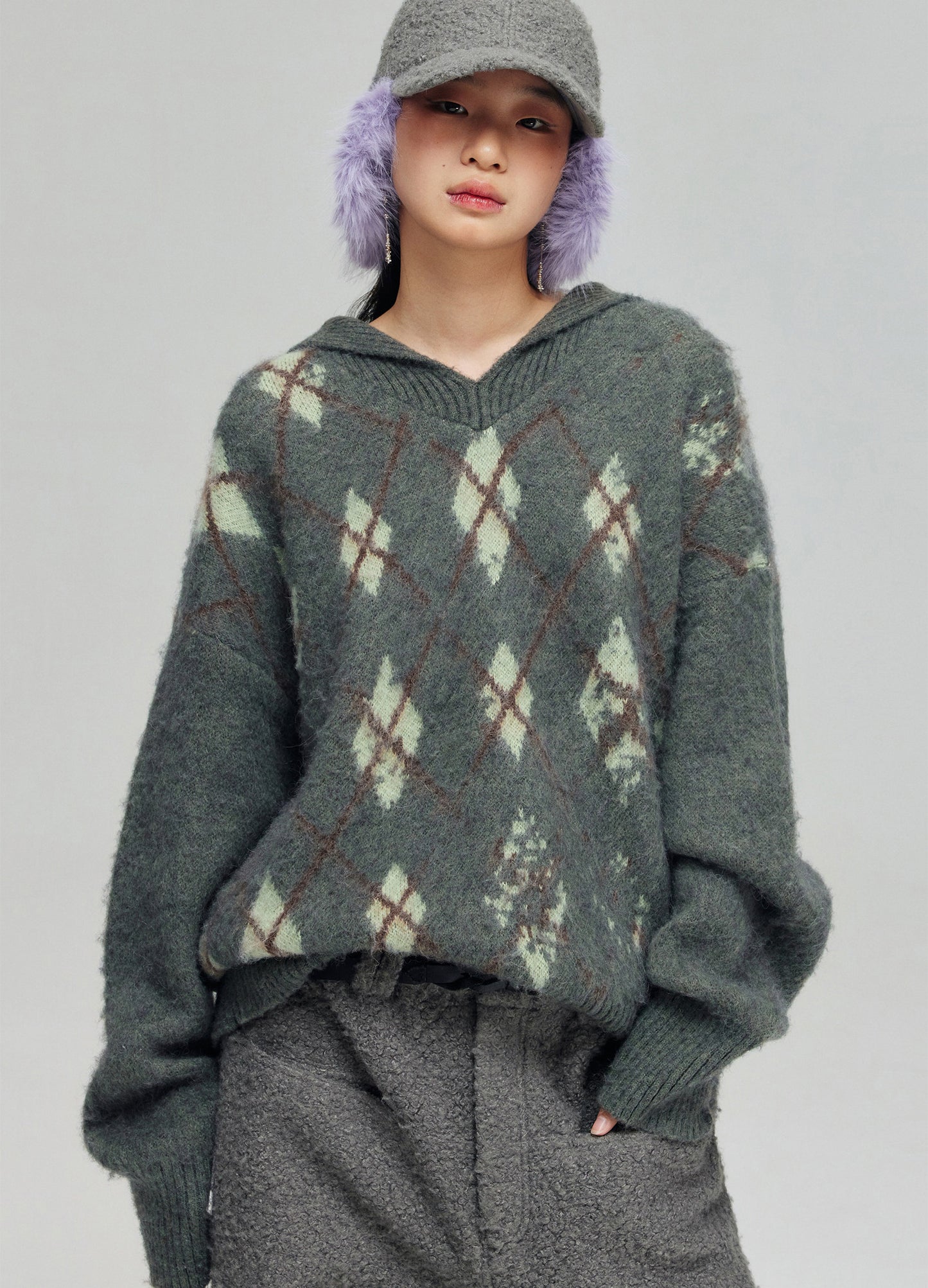 Tartan Wool Hooded Sweatshirt
