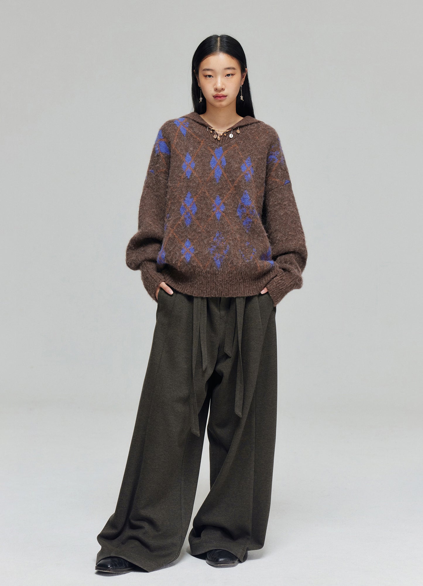 Tartan Wool Hooded Sweatshirt