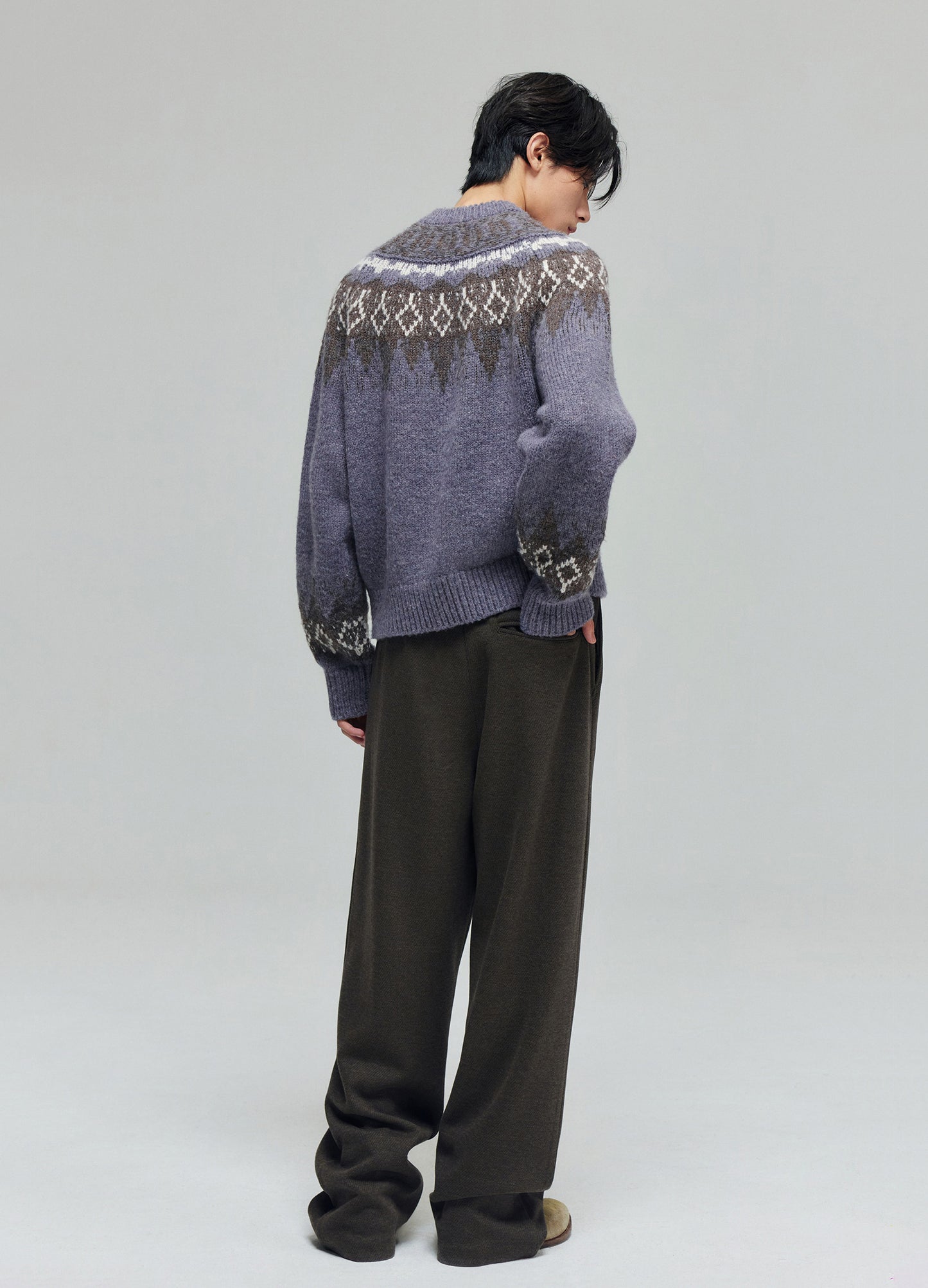 Tartan Wool Zip Sweater