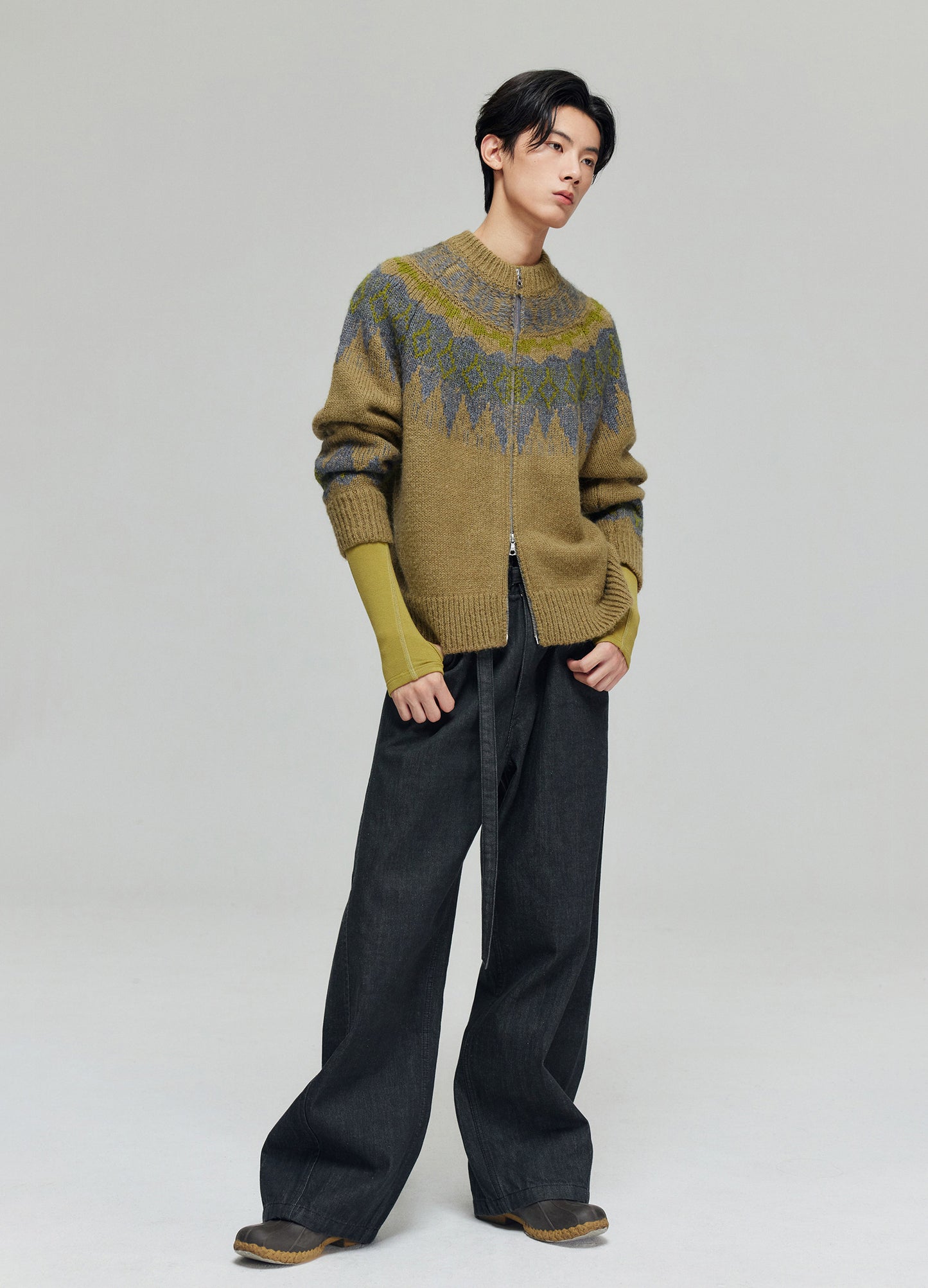 Tartan Wool Zip Sweater