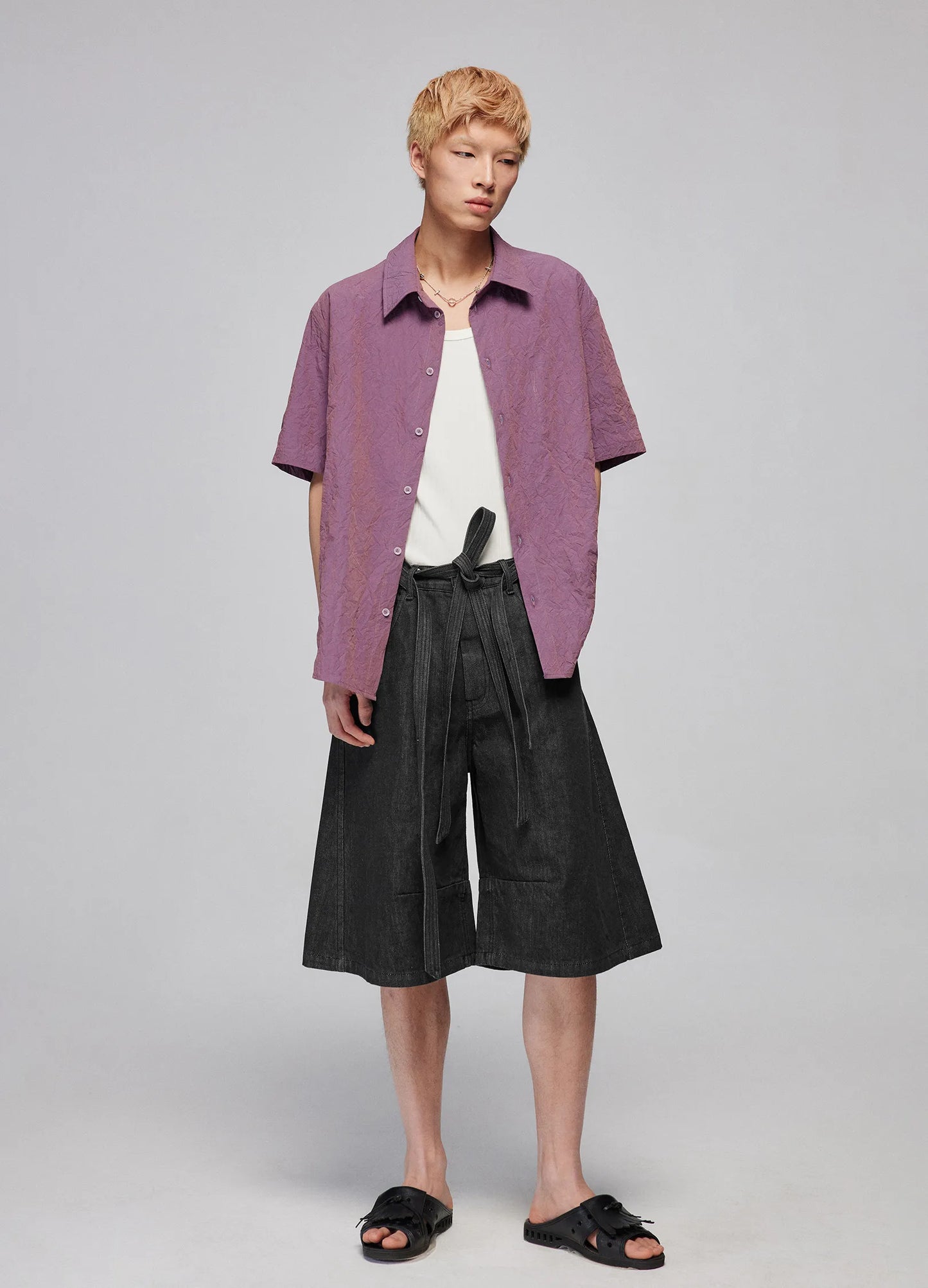 Textured Cotton Loose Shirt