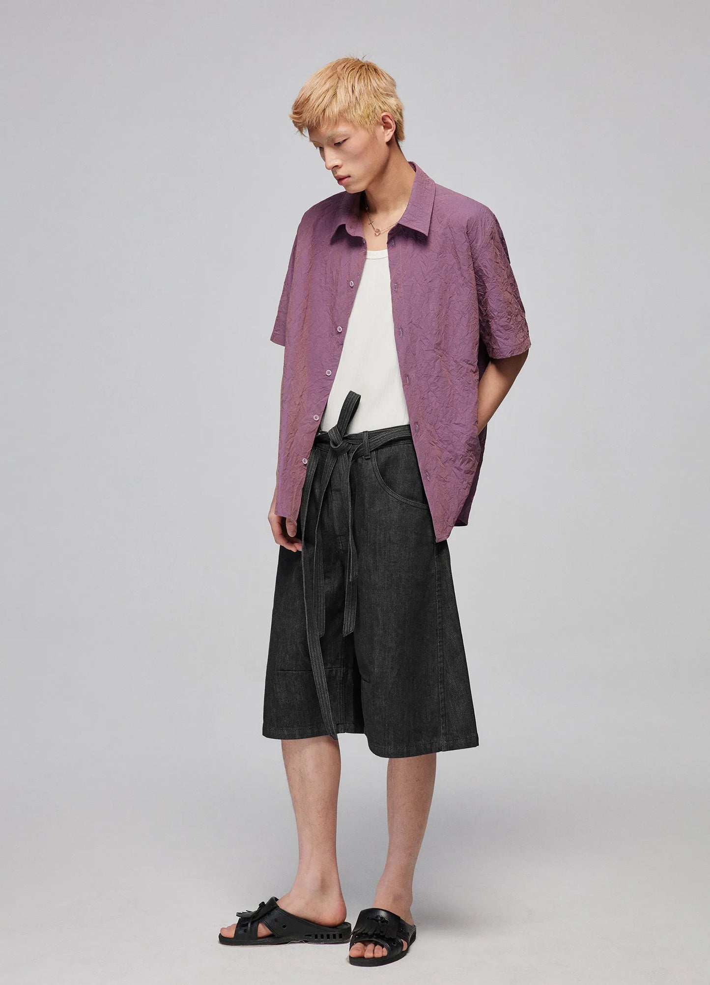 Textured Cotton Loose Shirt