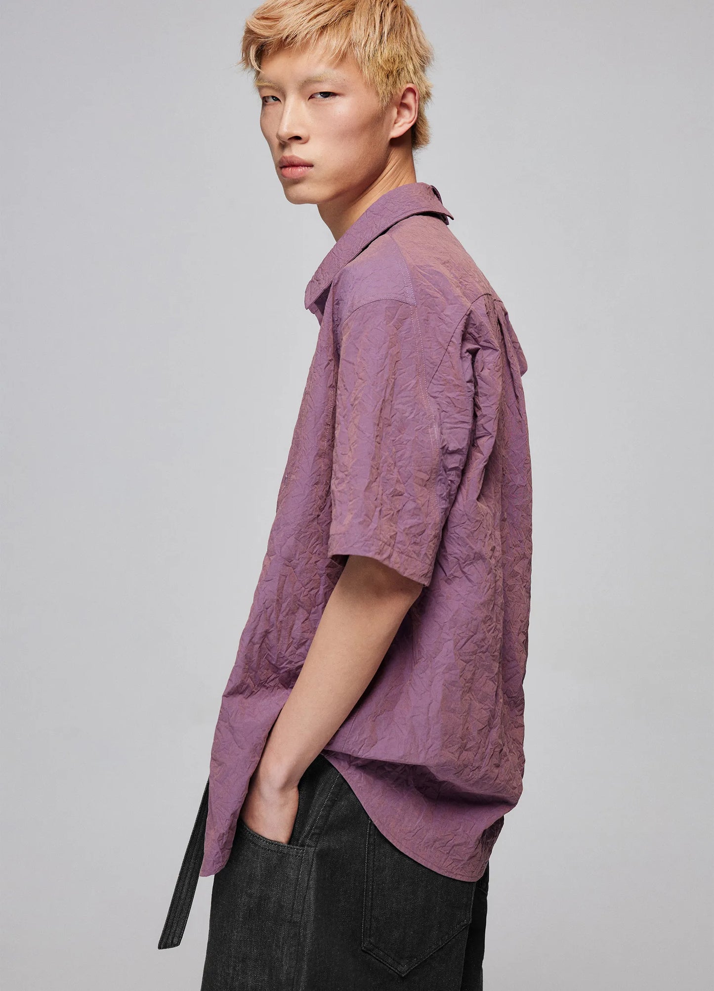 Textured Cotton Loose Shirt