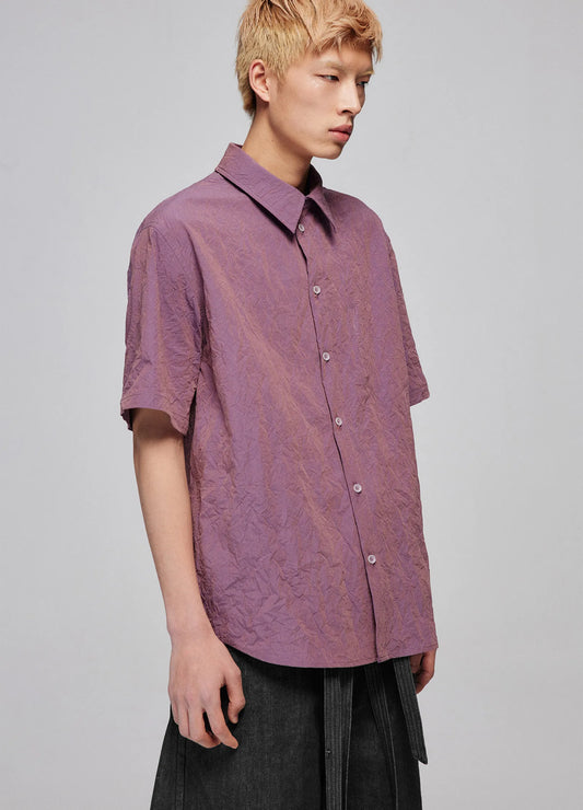 Textured Cotton Loose Shirt