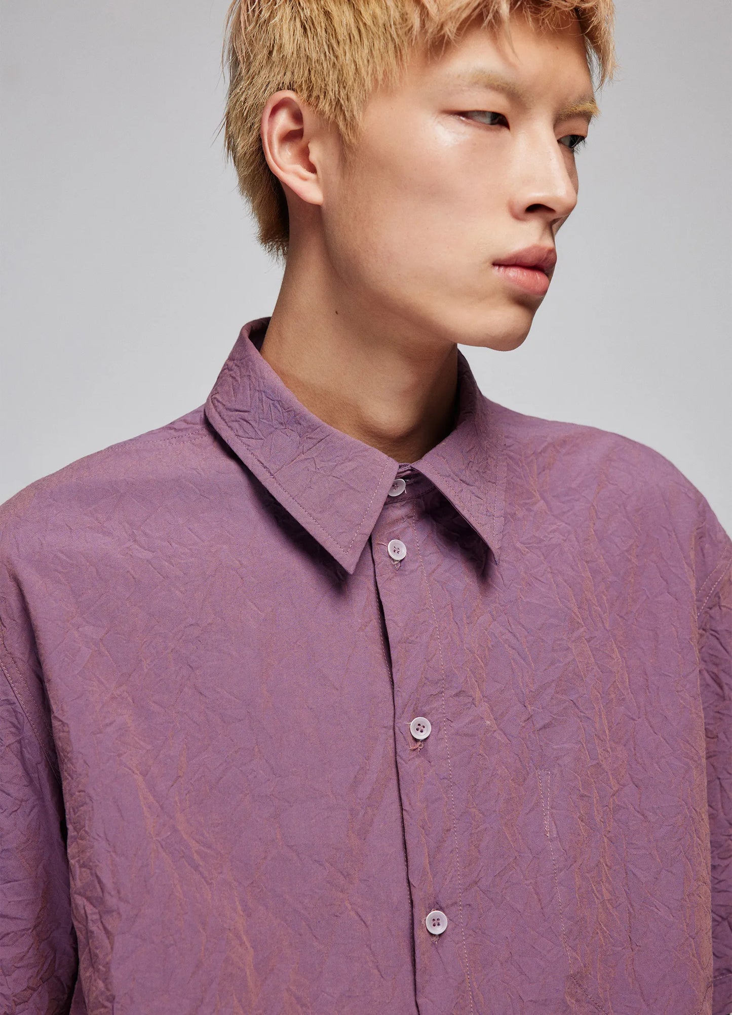 Textured Cotton Loose Shirt