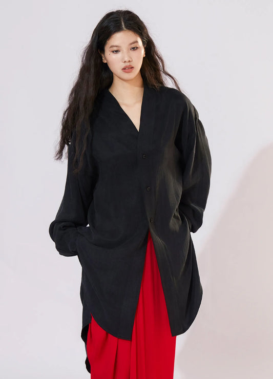 Textured Loose Overshirt