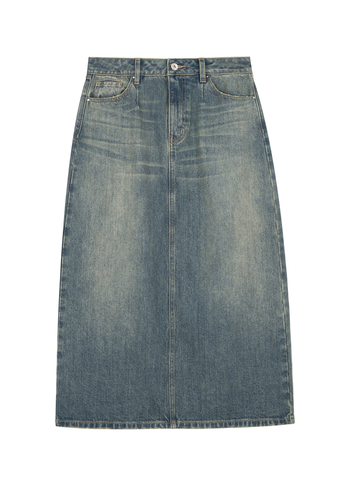 Denim Split Skirt