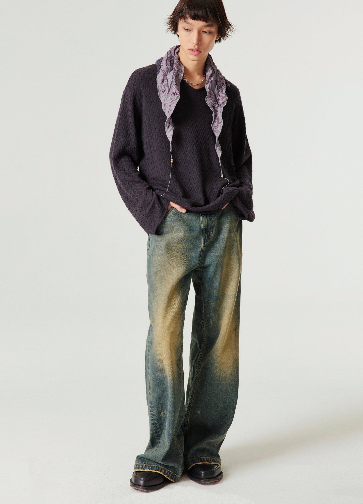 Vintage Wash Wide Denim