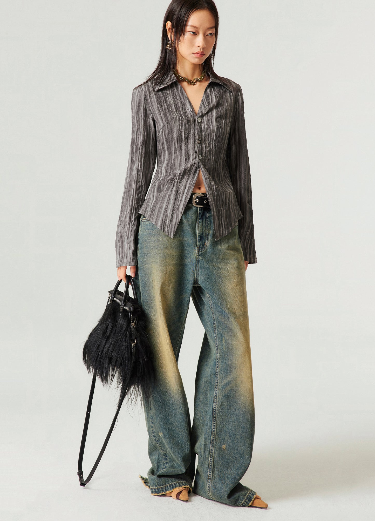 Vintage Wash Wide Denim