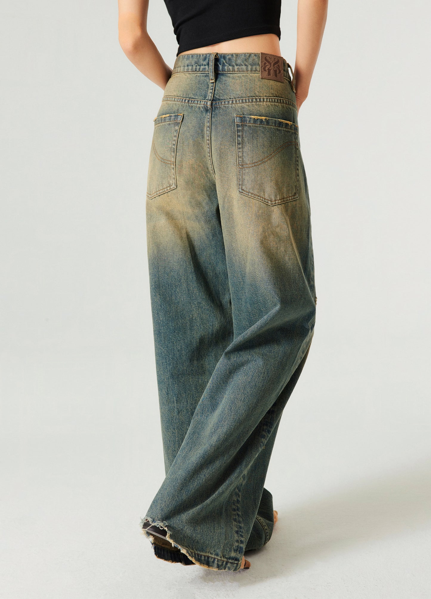 Vintage Wash Wide Denim