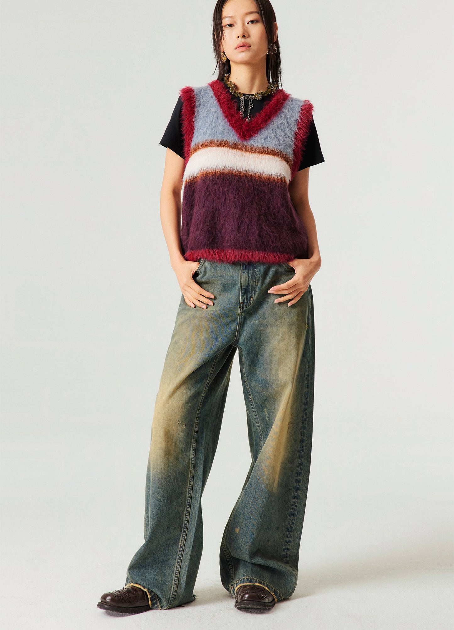 Vintage Wash Wide Denim