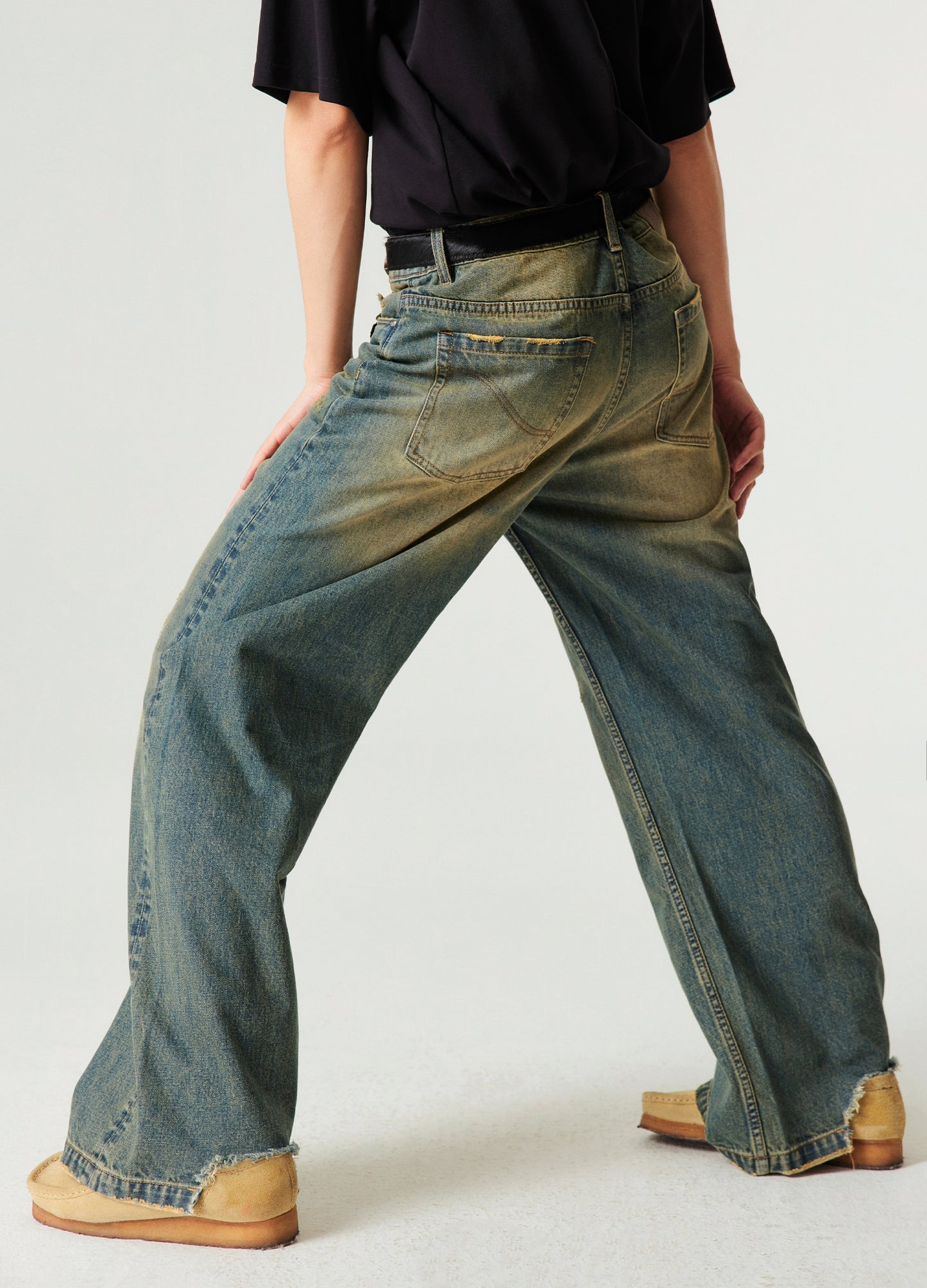 Vintage Wash Wide Denim