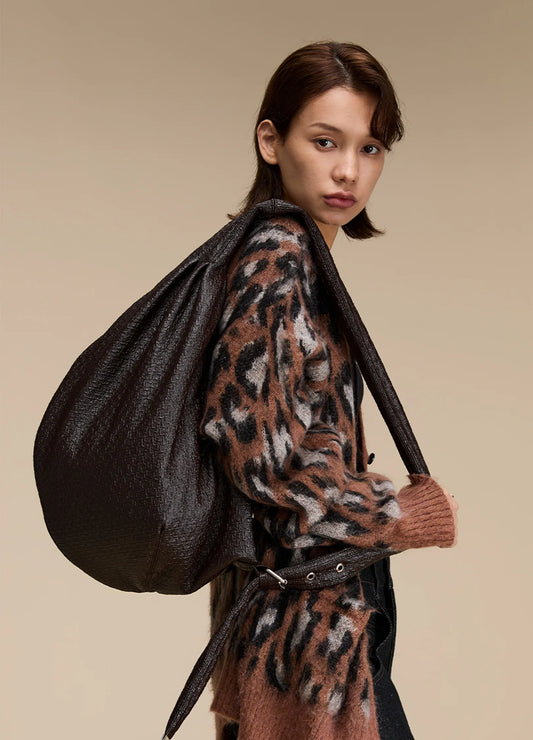 Vintage Textured Shoulder Bag