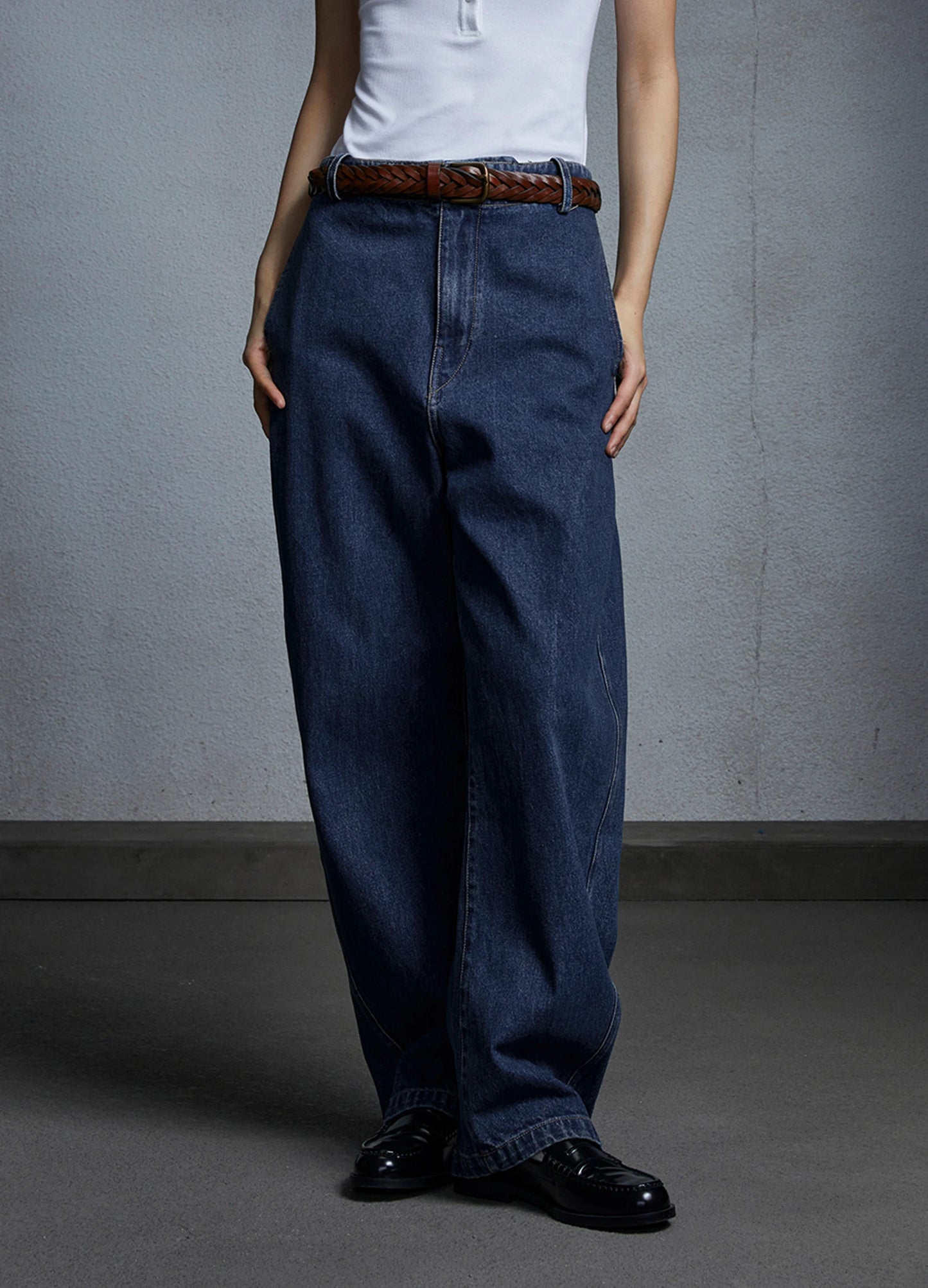 Washed Blue Wide Denims