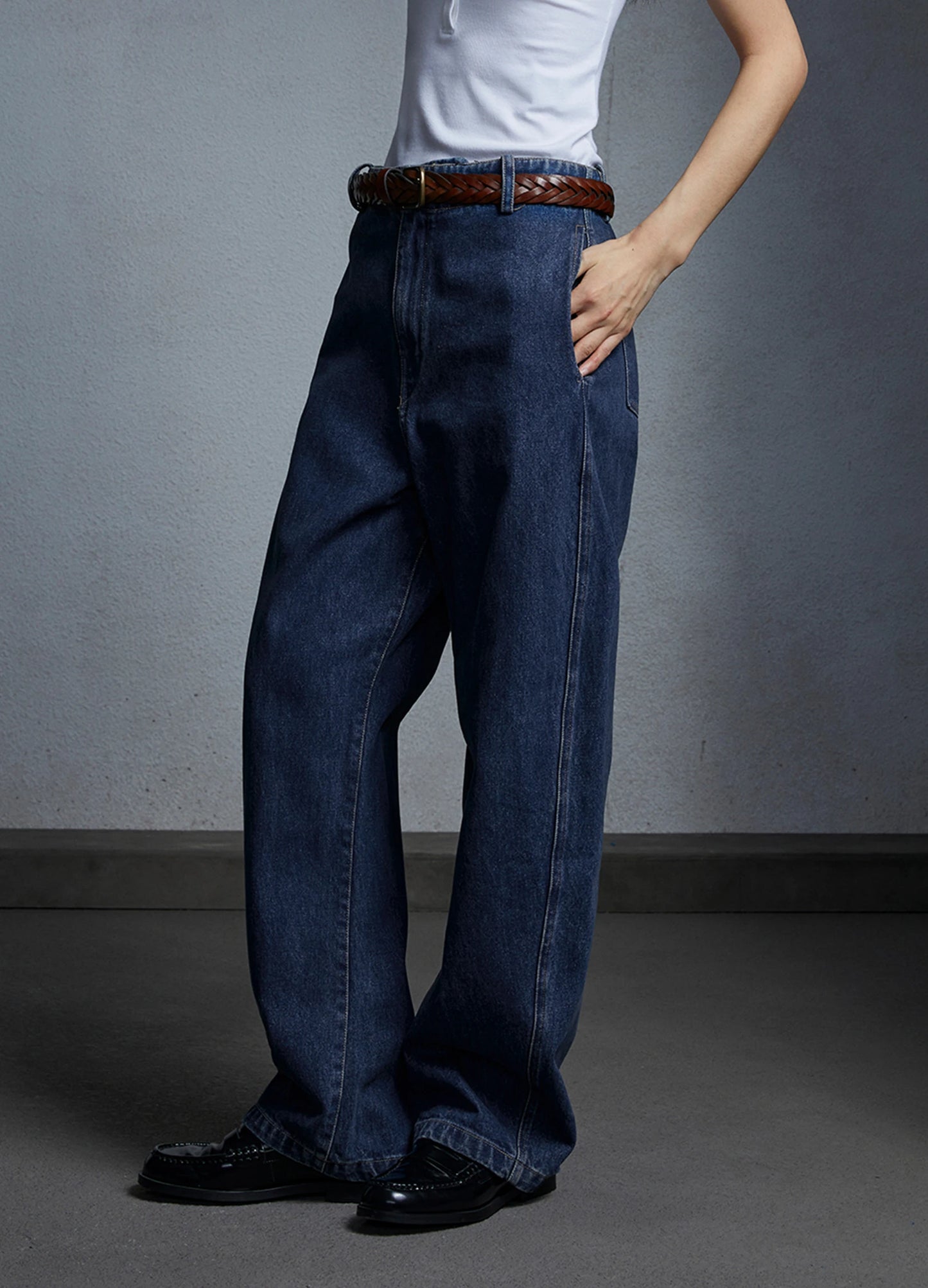 Washed Blue Wide Denims