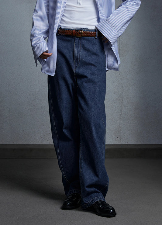 Washed Blue Wide Denims