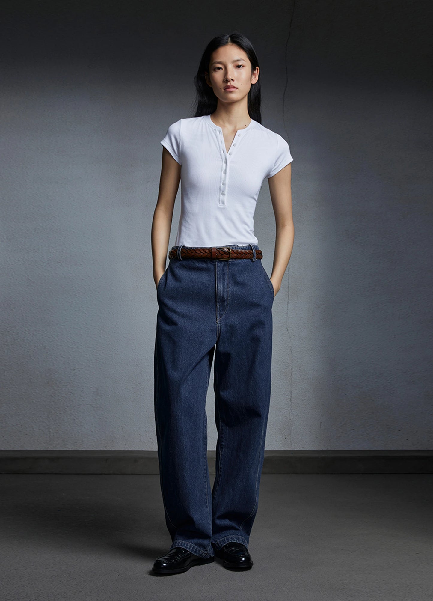 Washed Blue Wide Denims