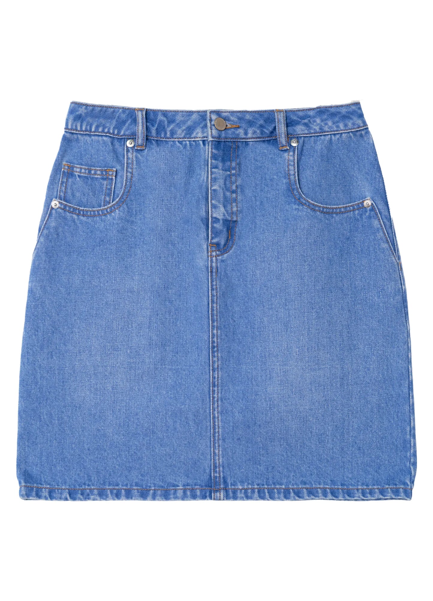 Washed Denim Miniskirt