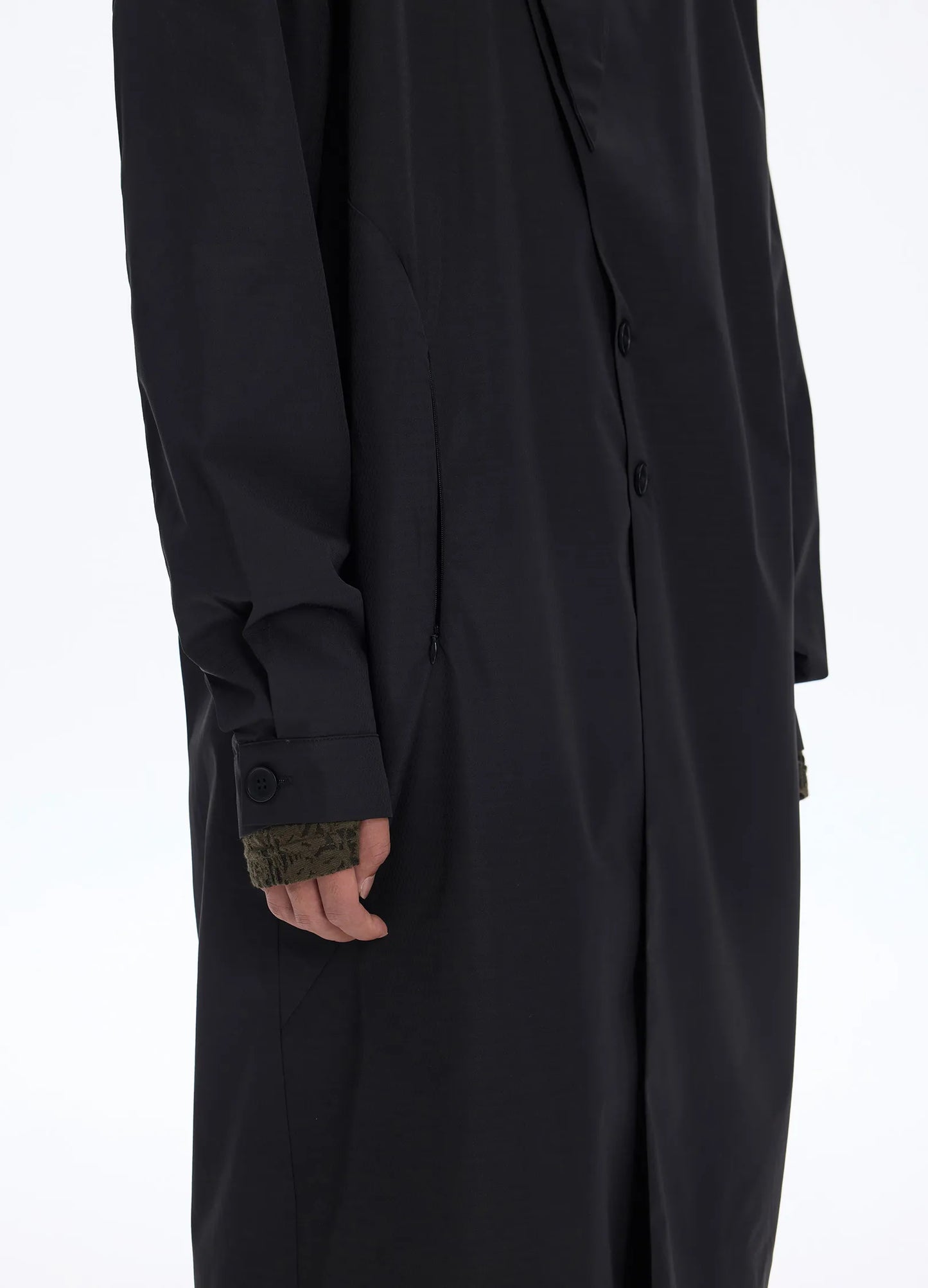 Wave Lapel Trench Coat