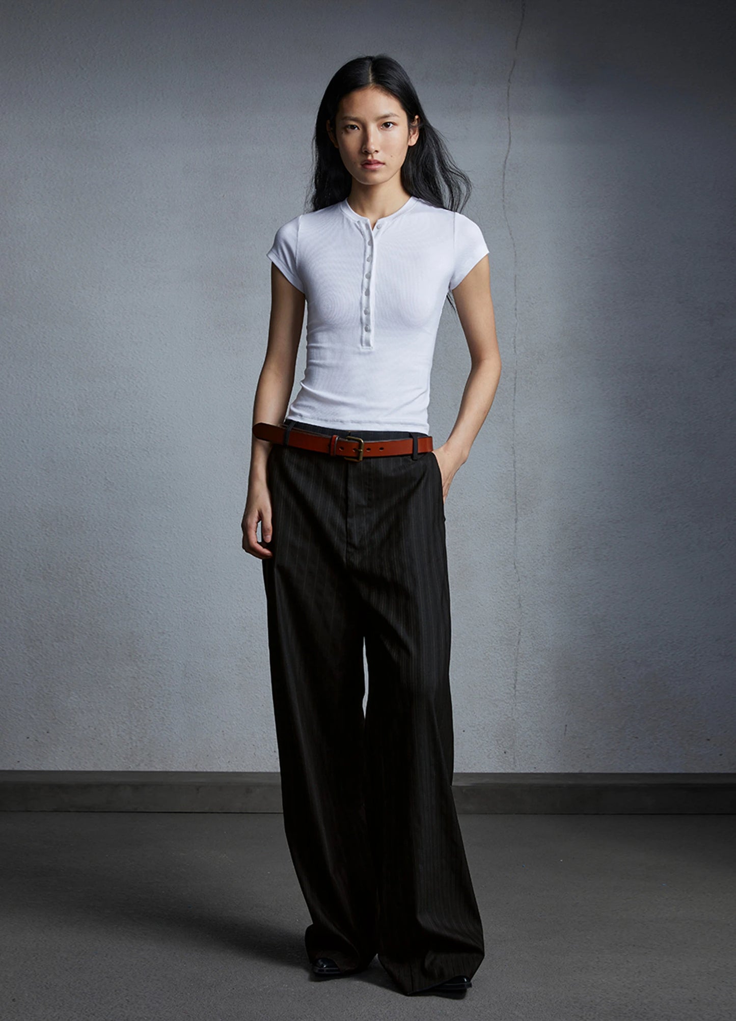 Wide Pinstripe Trousers