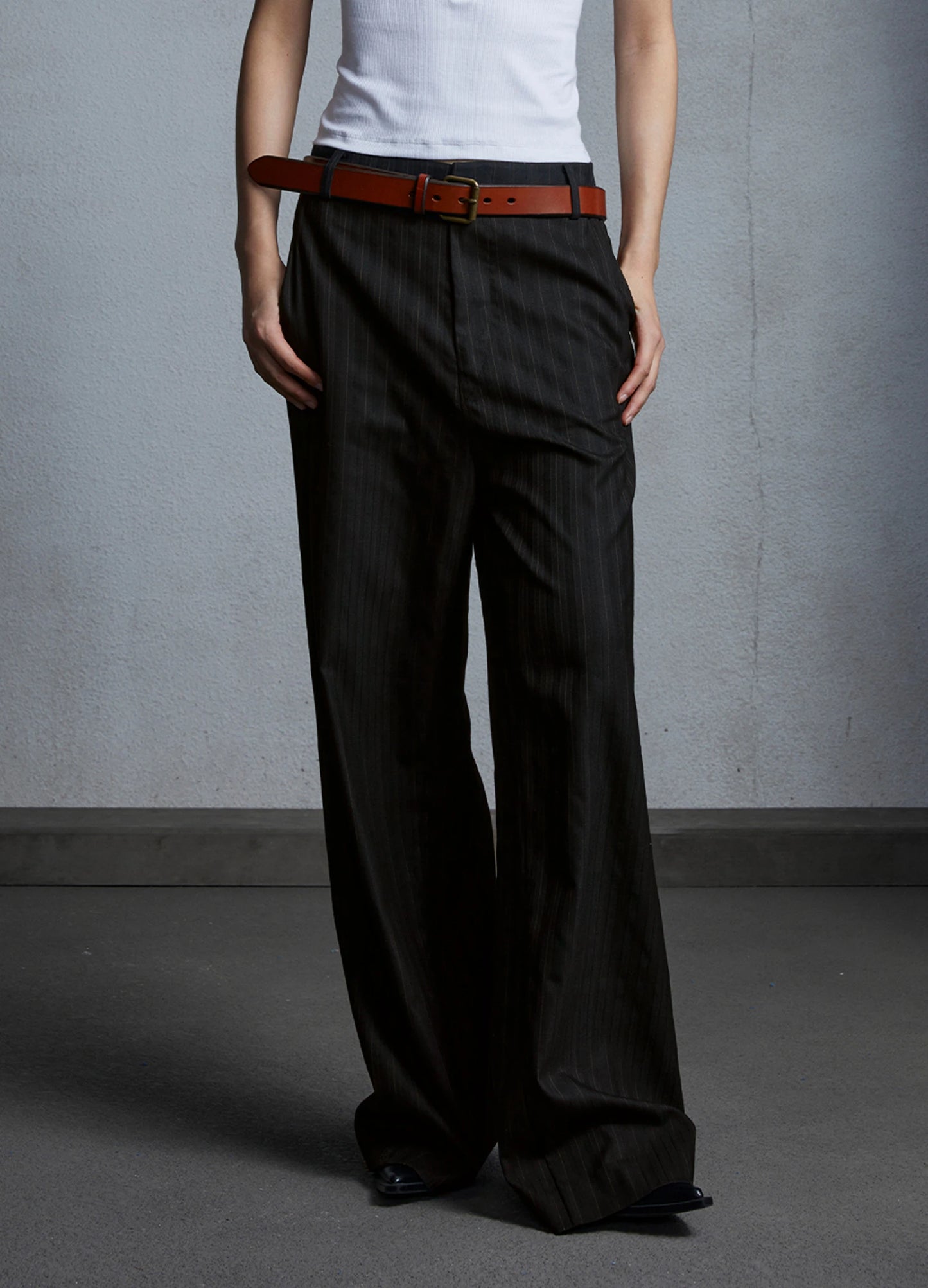 Wide Pinstripe Trousers