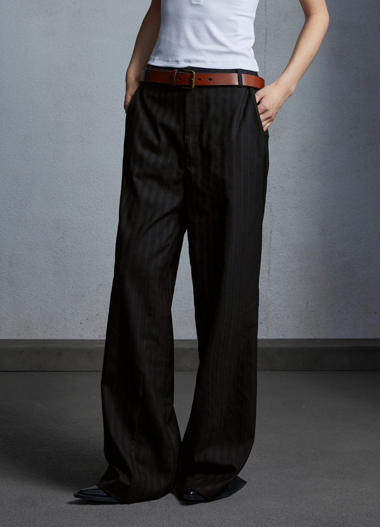 Wide Pinstripe Trousers