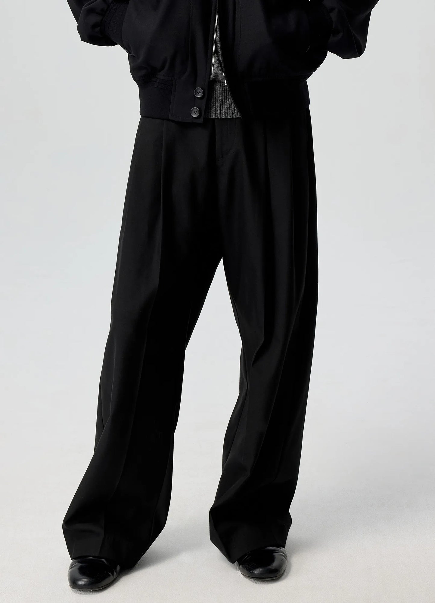 Wool Pleated Trousers