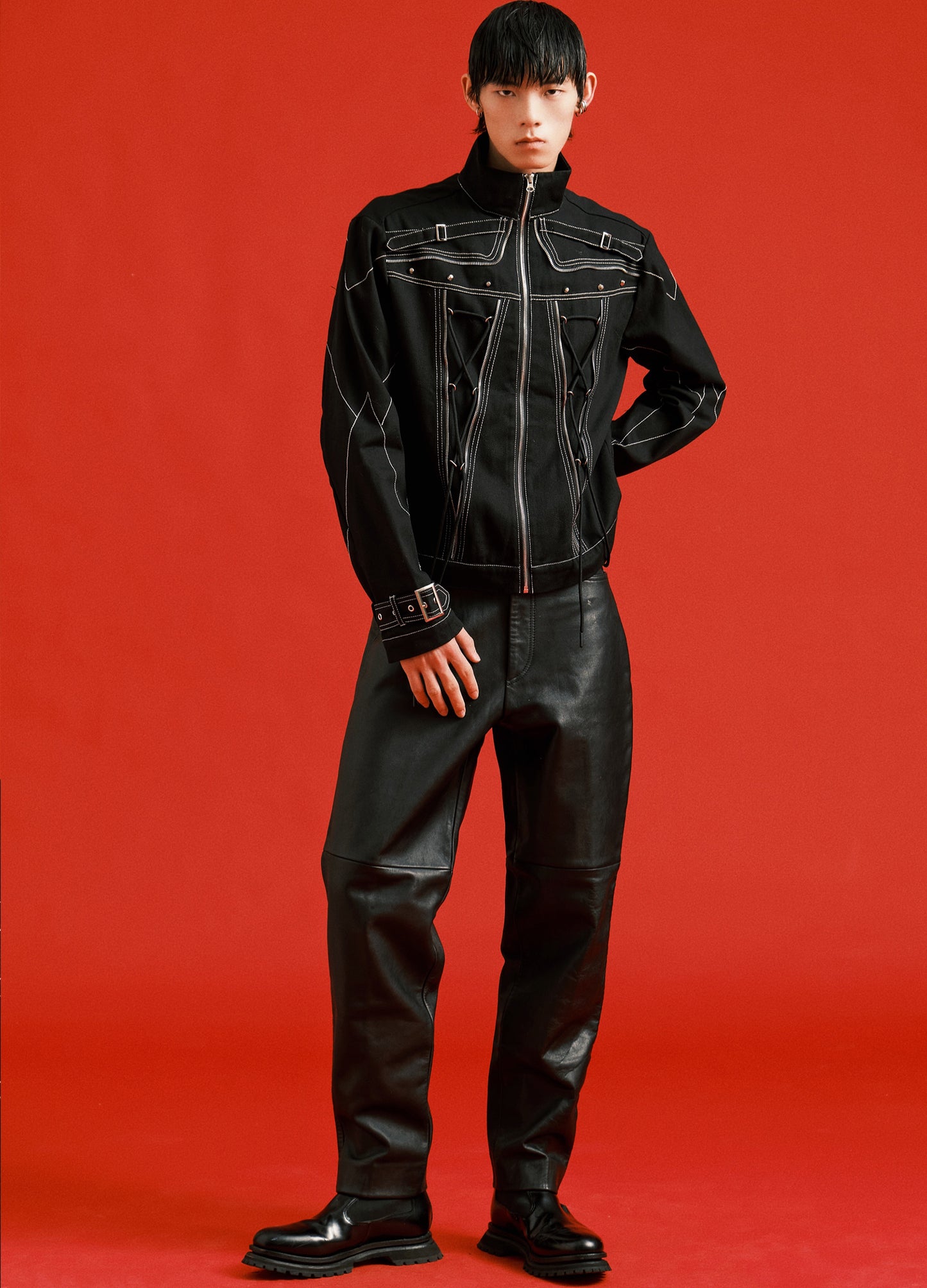 Contrast Biker Jacket