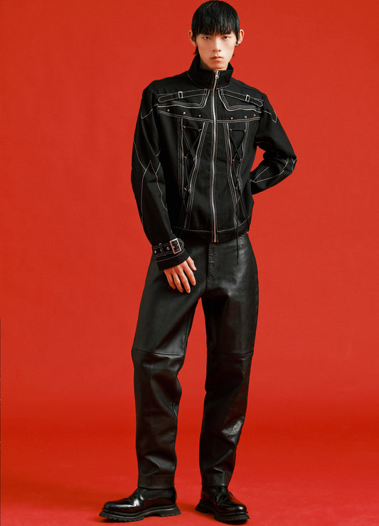 Contrast Biker Jacket