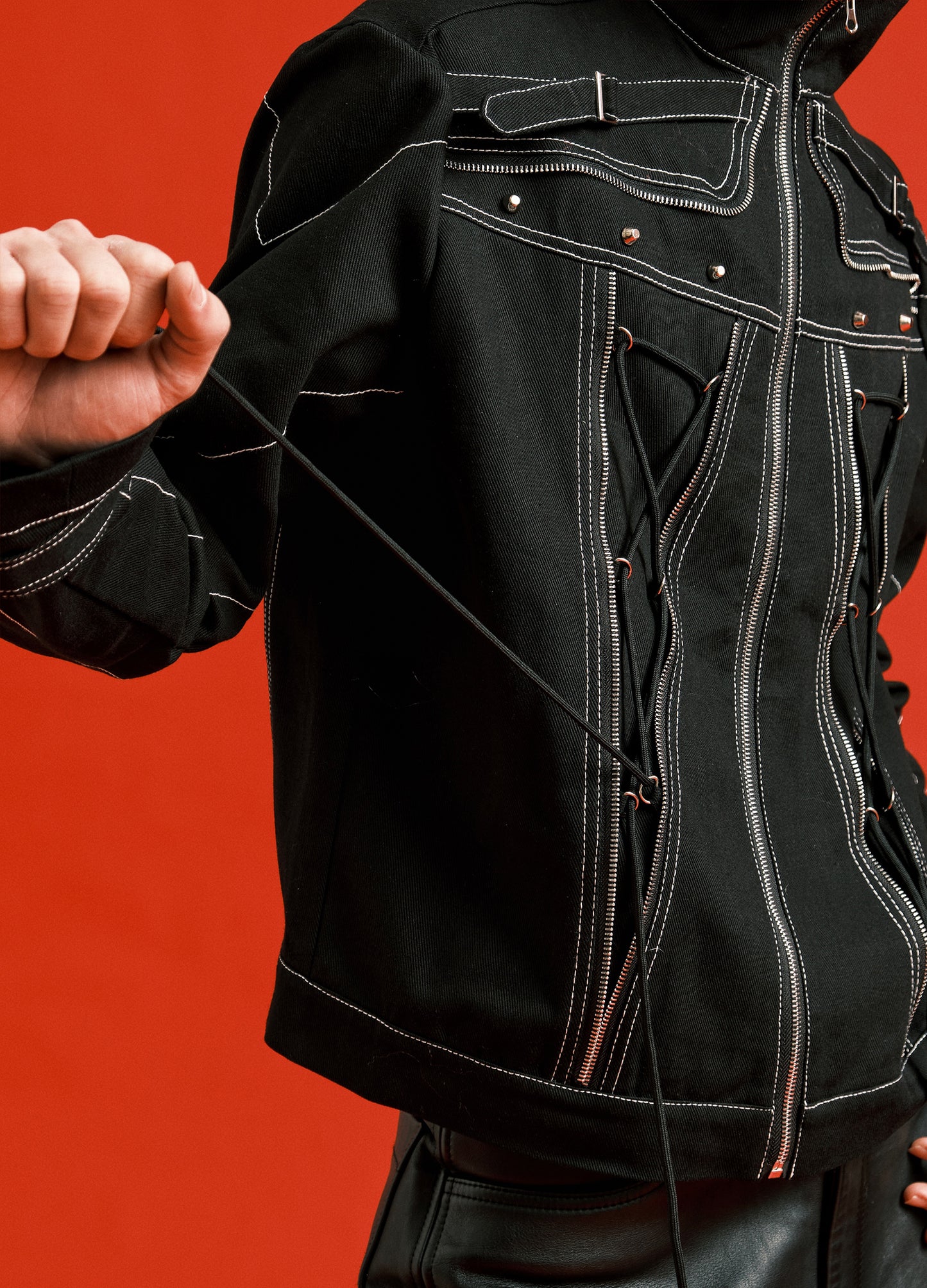 Contrast Biker Jacket