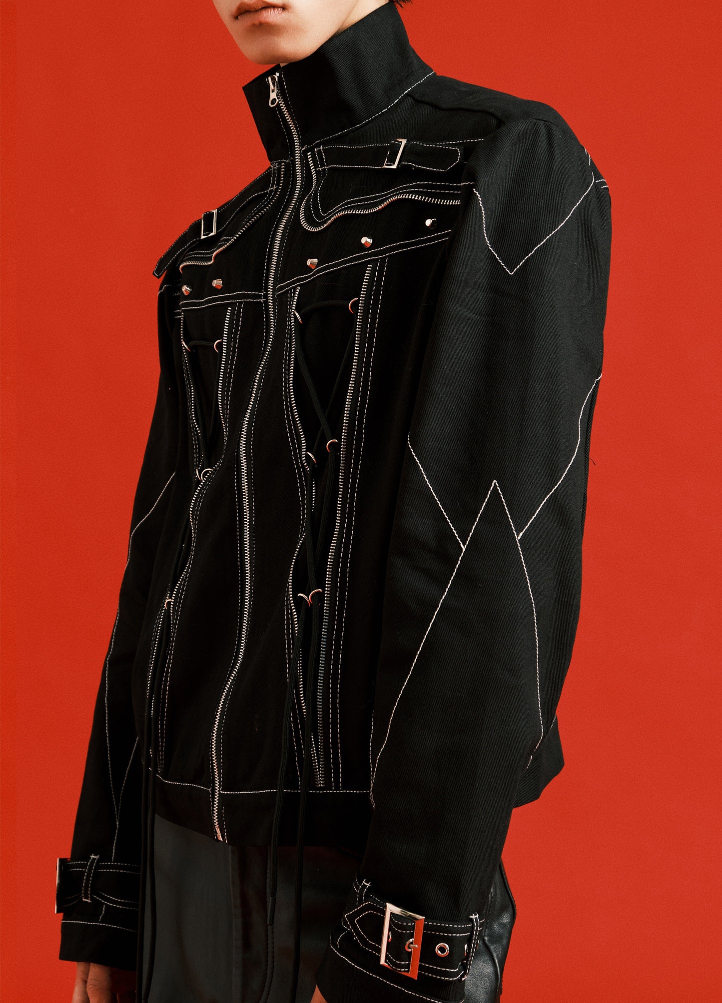 Contrast Biker Jacket