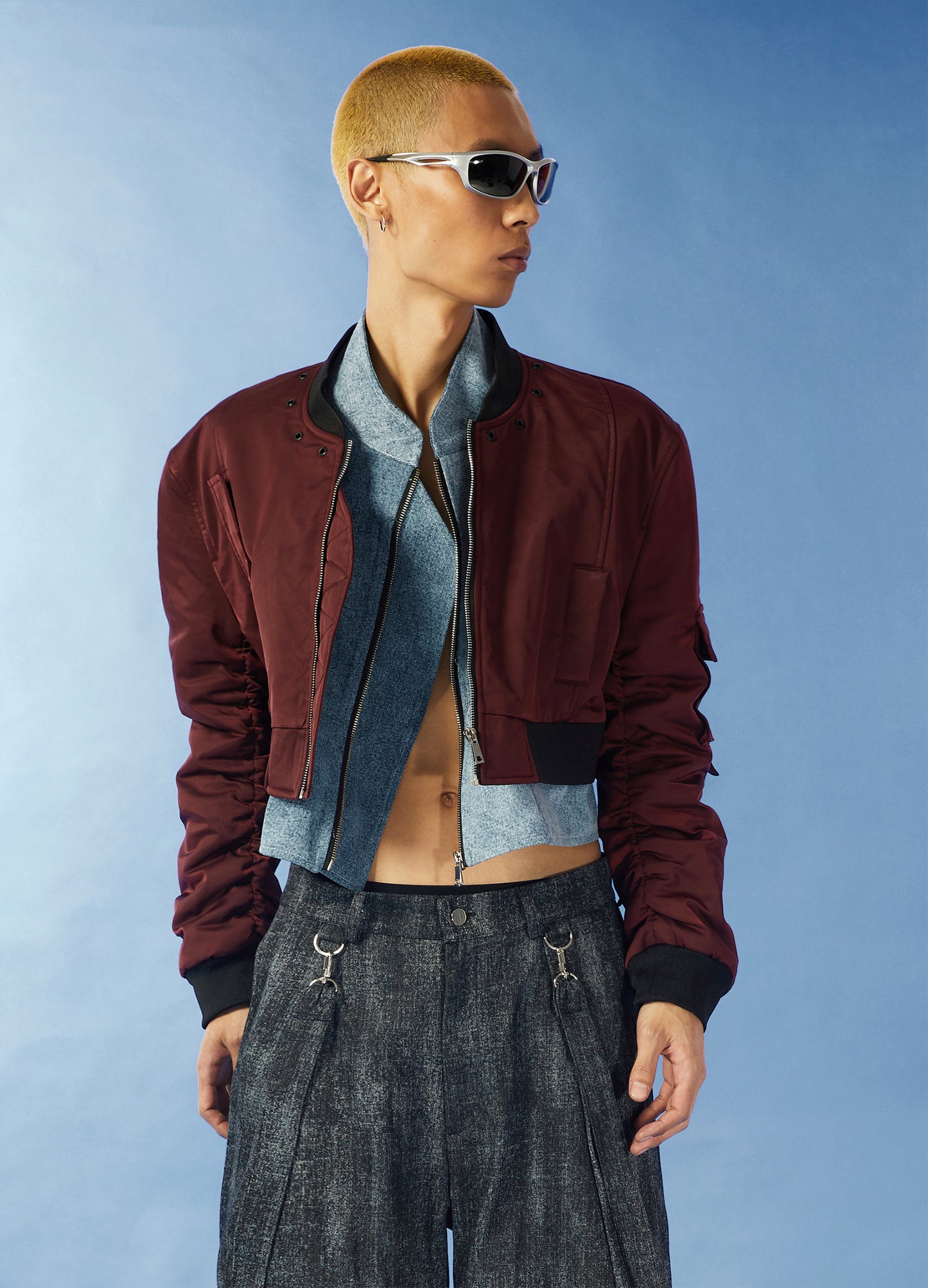 Cropped Aviator Bomber